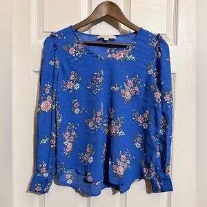 LOFT Blue Floral Blouse